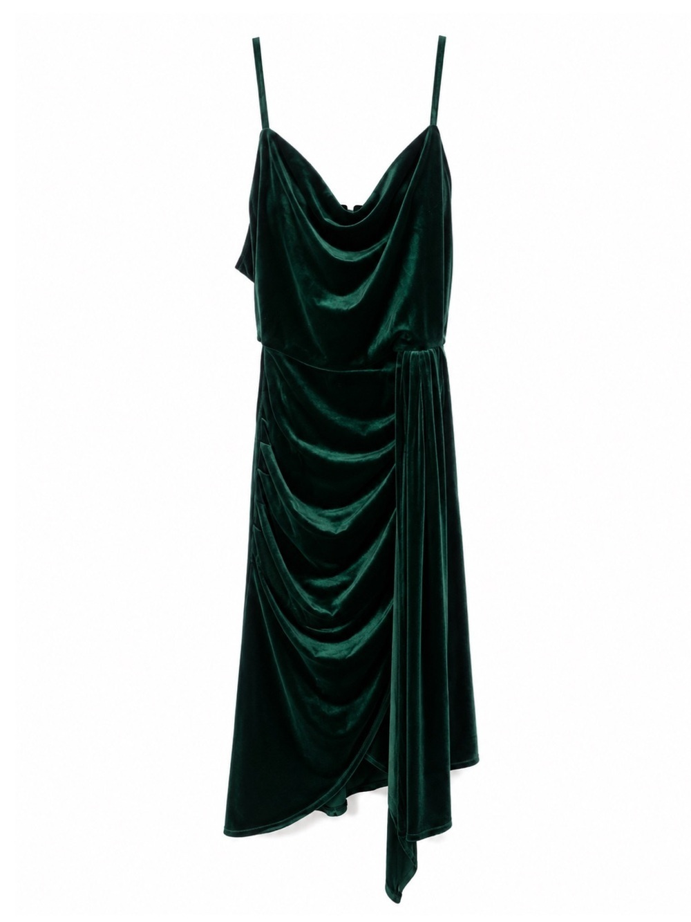 Lulu's Emerald Velvet Mini Dress - Picture 2 of 4